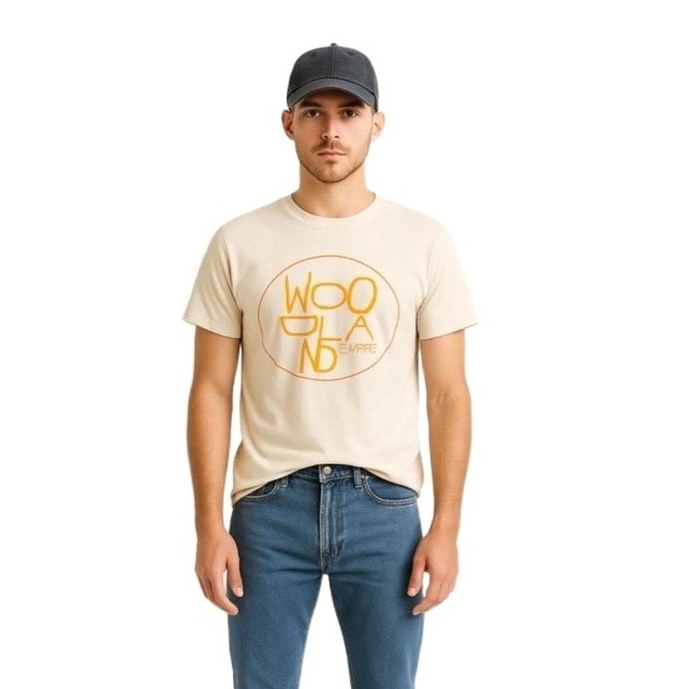 Woodland Empire Shirt Mens Medium Brewing Tee Cream White Gildan Softstyle